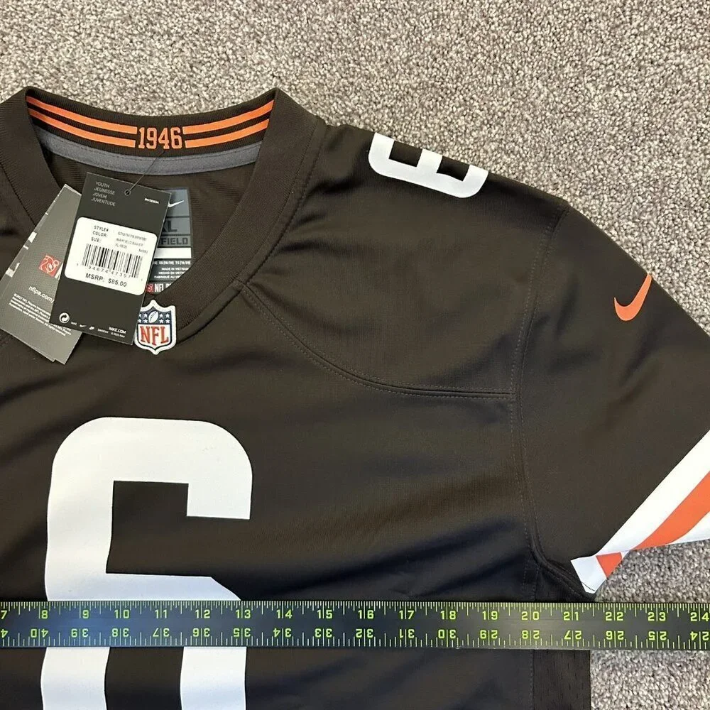 Nike Cleveland Browns NFL Mayfield #6 Football Jersey Youth Size XL - NWT $85